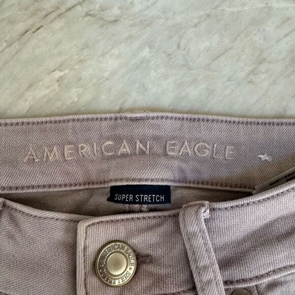 American Eagle Outfitters super stretch skinny jeans light mauve size 4 - Picture 3 of 7